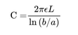 capacitance of cylindrical capacitor formula