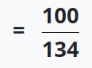 reciprocal of 1.34