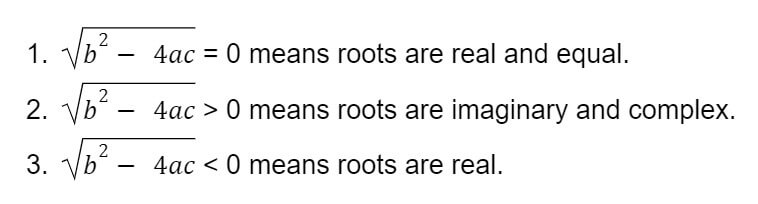 quadratic formula elements