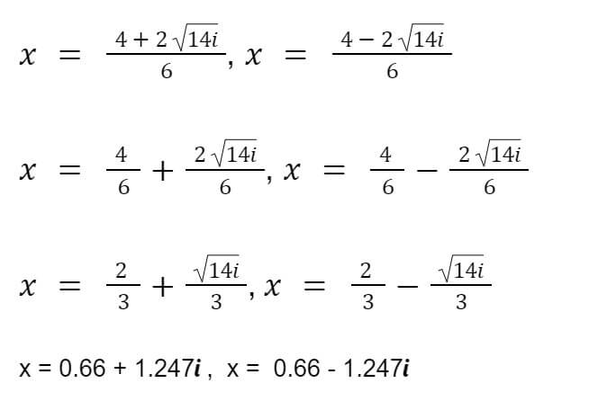 quadratic formula solution 2