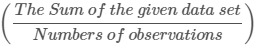 arithmetic mean formula calculation