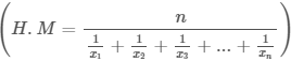 Harmonic mean formula