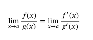 Formula of L'hopital's rule