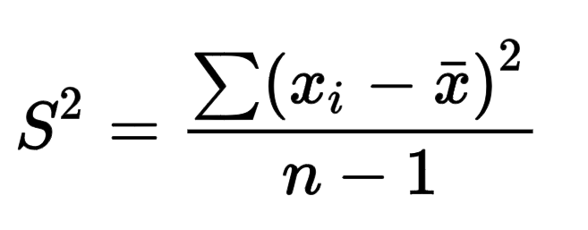 sample variance formula