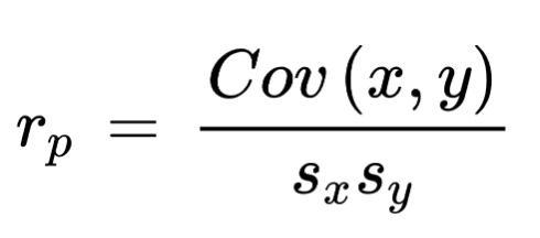 Pearson’s correlation coefficient formula
