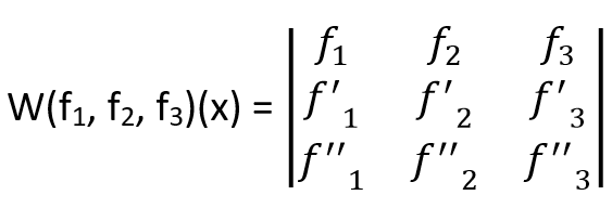 Wronksian formula for 3 variable