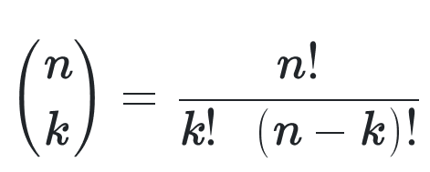 binomial coefficient formula